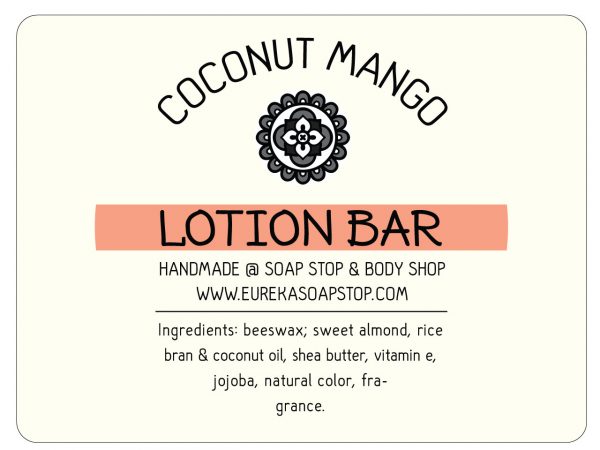 Coconut Mango Handmade Lotion Bar 3 oz Tin - Image 2