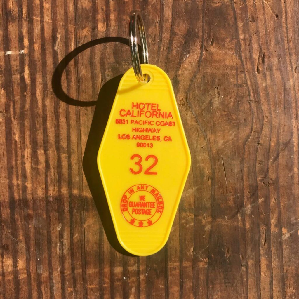 motel-key-fob-hotel-california-soap-stop-body-shop