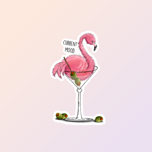 STK - Funny Flamingo Stickers, Drinking Stickers