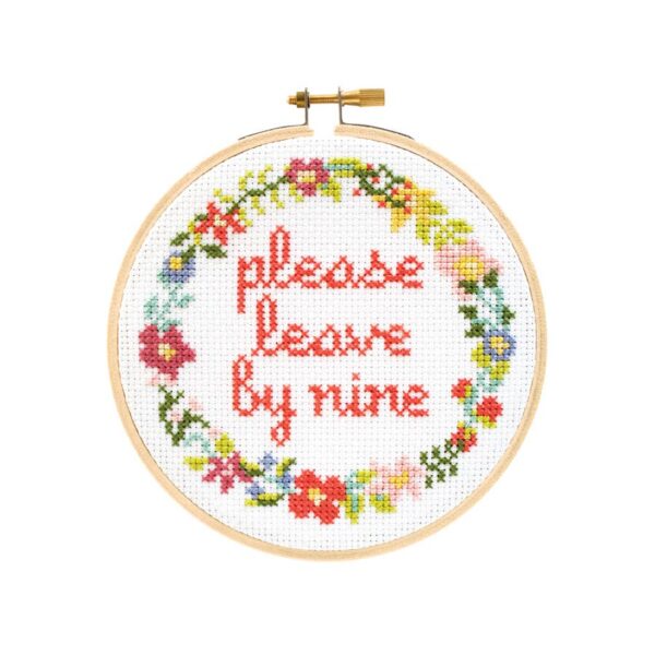 Cross Stitch - Please Leave By Nine