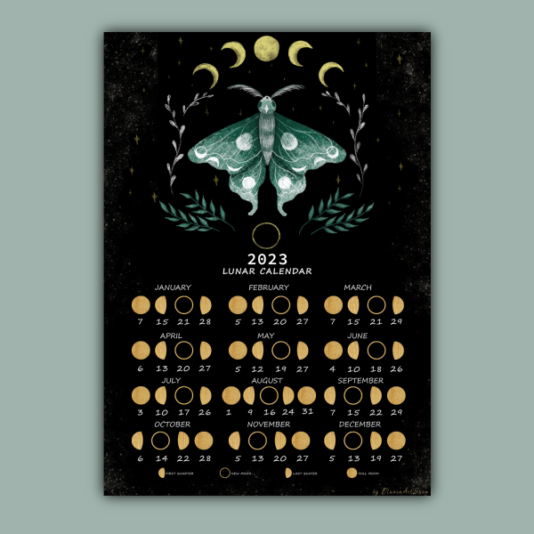 Magnet - 2023 Luna Moth Astrological Lunar Calendar