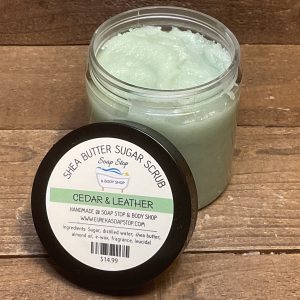 Shea Sugar Scrub - Cedar and Leather
