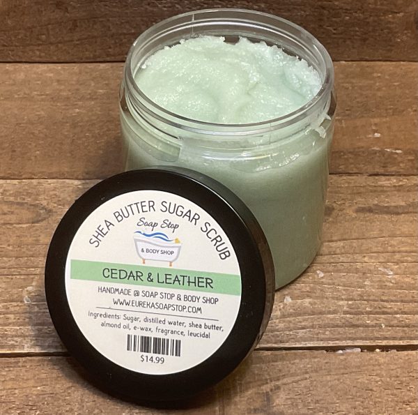 Shea Sugar Scrub - Cedar and Leather