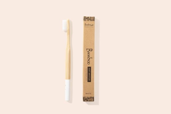 Adult Bamboo Toothbrush | Stocking Stuffer Bestseller: White